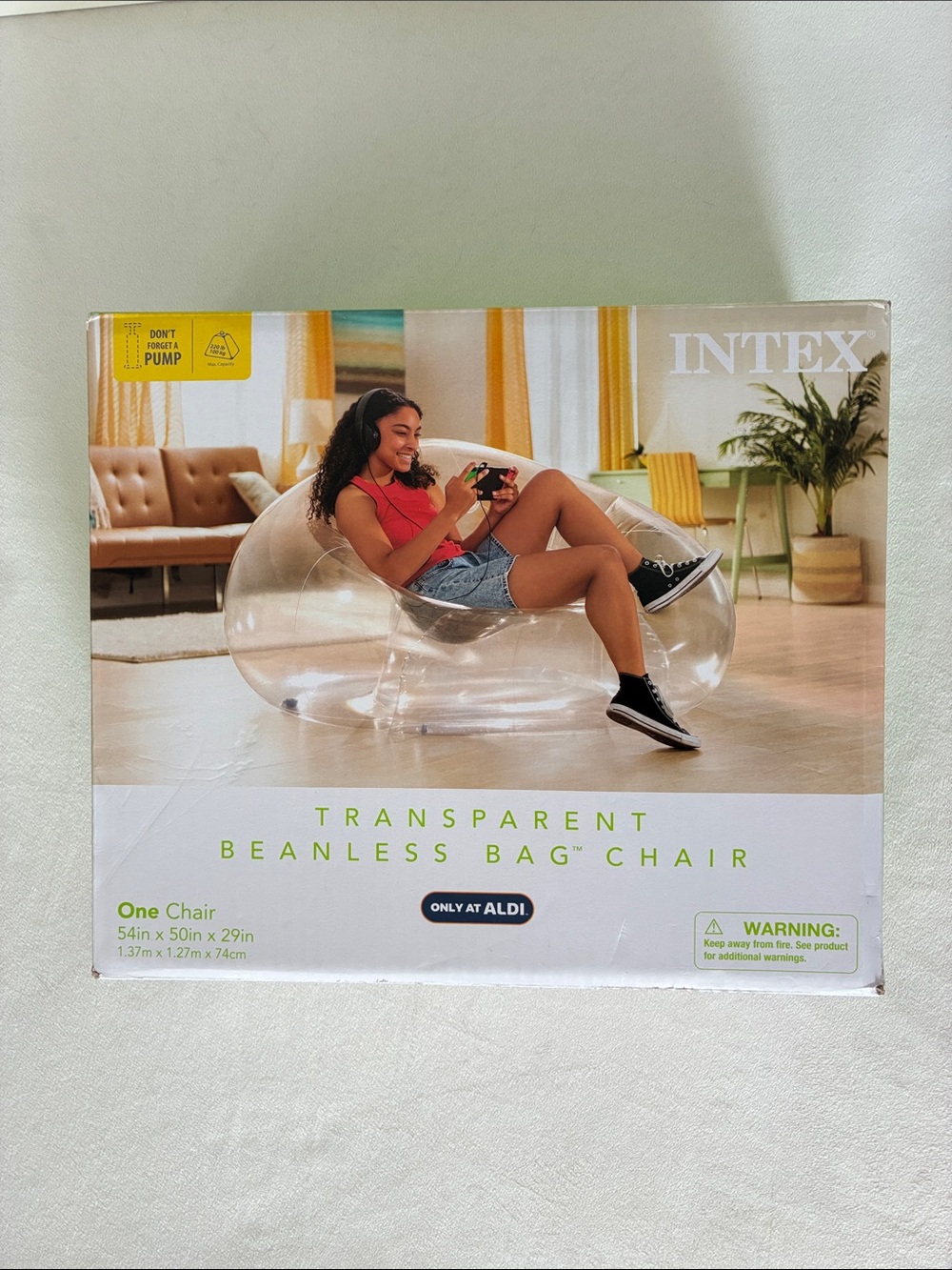 Intex Transparent Beanless Bag Chair - Clear